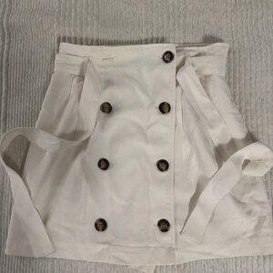 Banana Republic paper bag waist, white button down skirt